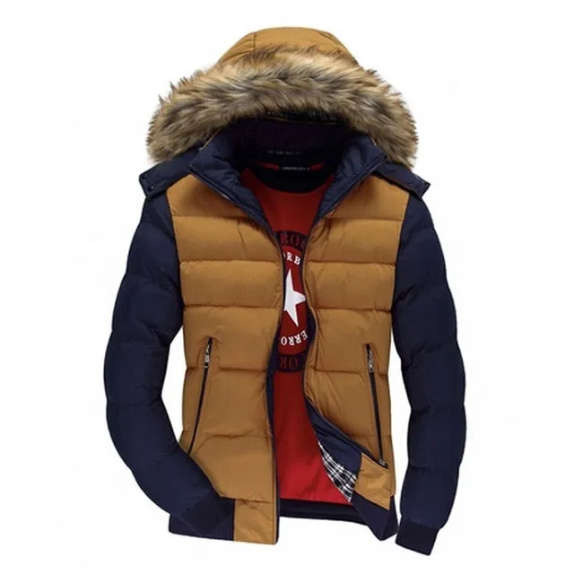 Mountainskin Men's Winter Jackets 4XL Thick Hooded Fur Collar Parka Men Coats Casual Padded Men's Jackets Male Clothing SA075