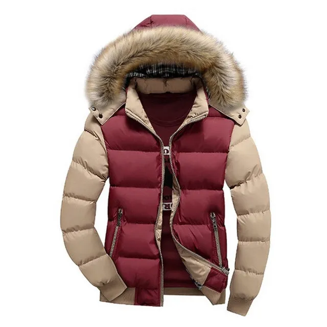 Mountainskin Men's Winter Jackets 4XL Thick Hooded Fur Collar Parka Men Coats Casual Padded Men's Jackets Male Clothing SA075