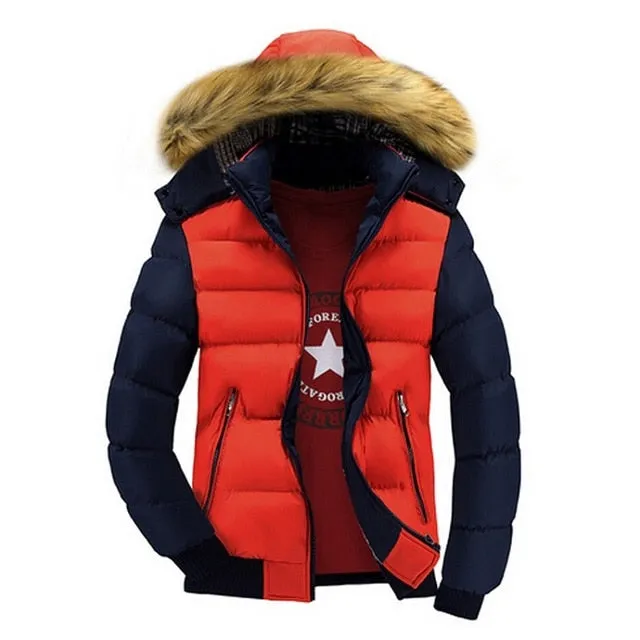 Mountainskin Men's Winter Jackets 4XL Thick Hooded Fur Collar Parka Men Coats Casual Padded Men's Jackets Male Clothing SA075