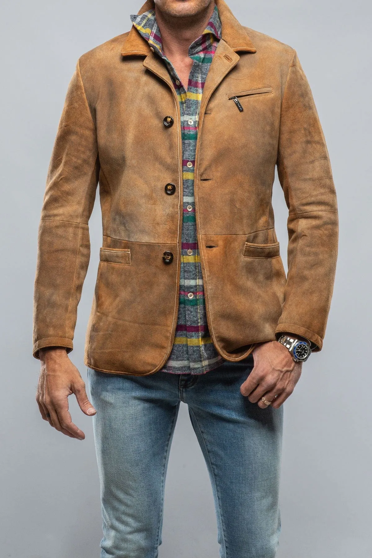 Mulholland Sport Jacket In Distressed Palomino