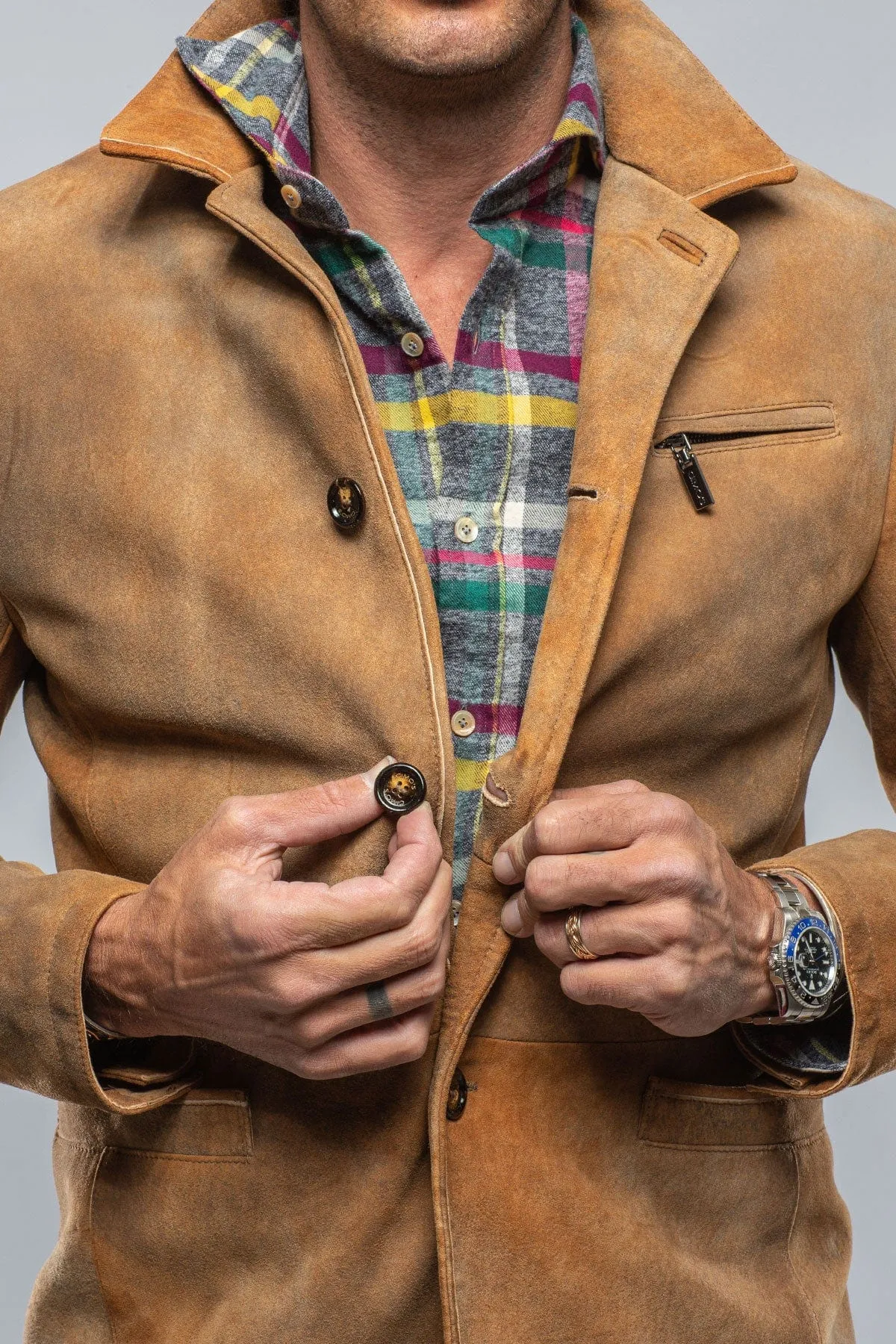 Mulholland Sport Jacket In Distressed Palomino