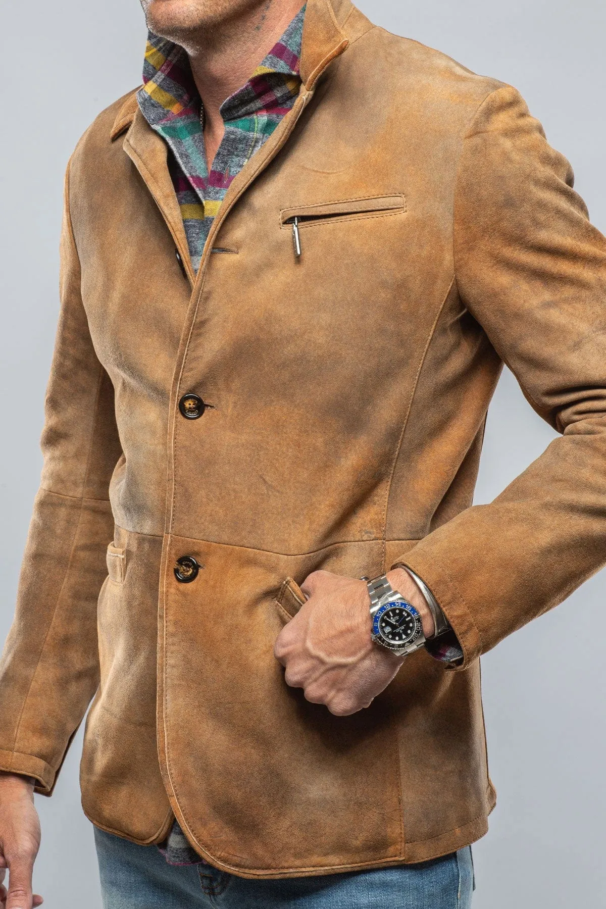 Mulholland Sport Jacket In Distressed Palomino