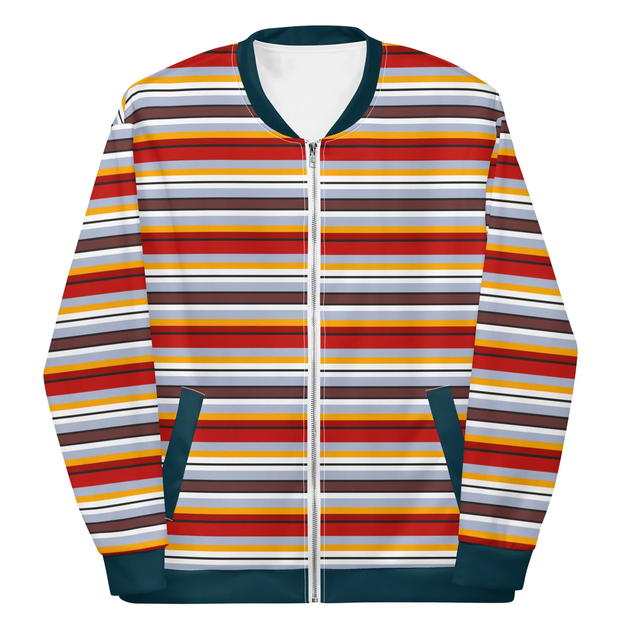 Multi Colored Lines - Inspired By Taylor Swift - Sustainably Made Bomber Jacket