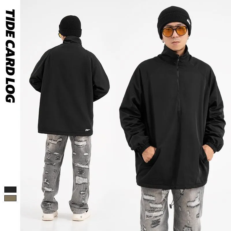 National Tide Half-Zipper Jacket Men's And Women's Same Style Fried Arcade Style Vertical Collar Jacket
