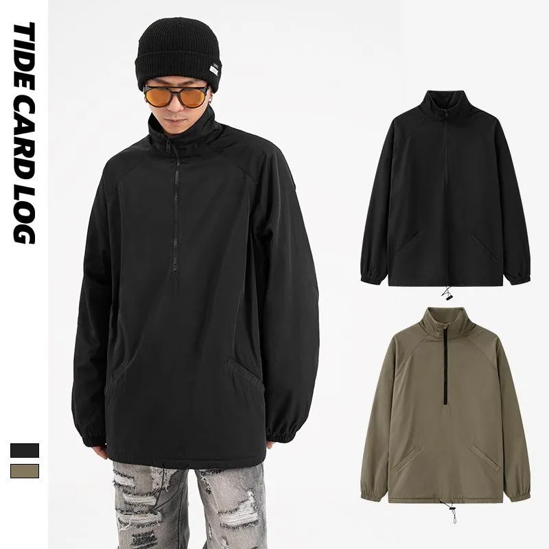 National Tide Half-Zipper Jacket Men's And Women's Same Style Fried Arcade Style Vertical Collar Jacket