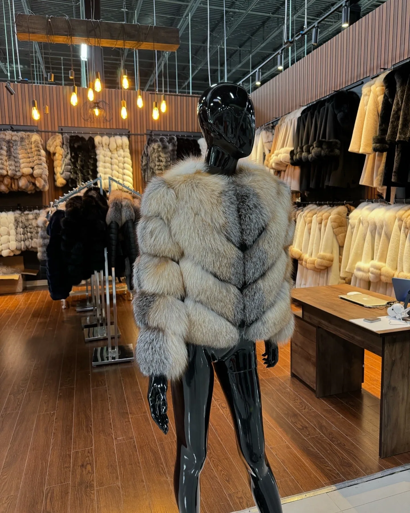 Natural Colored Fox Fur jacket