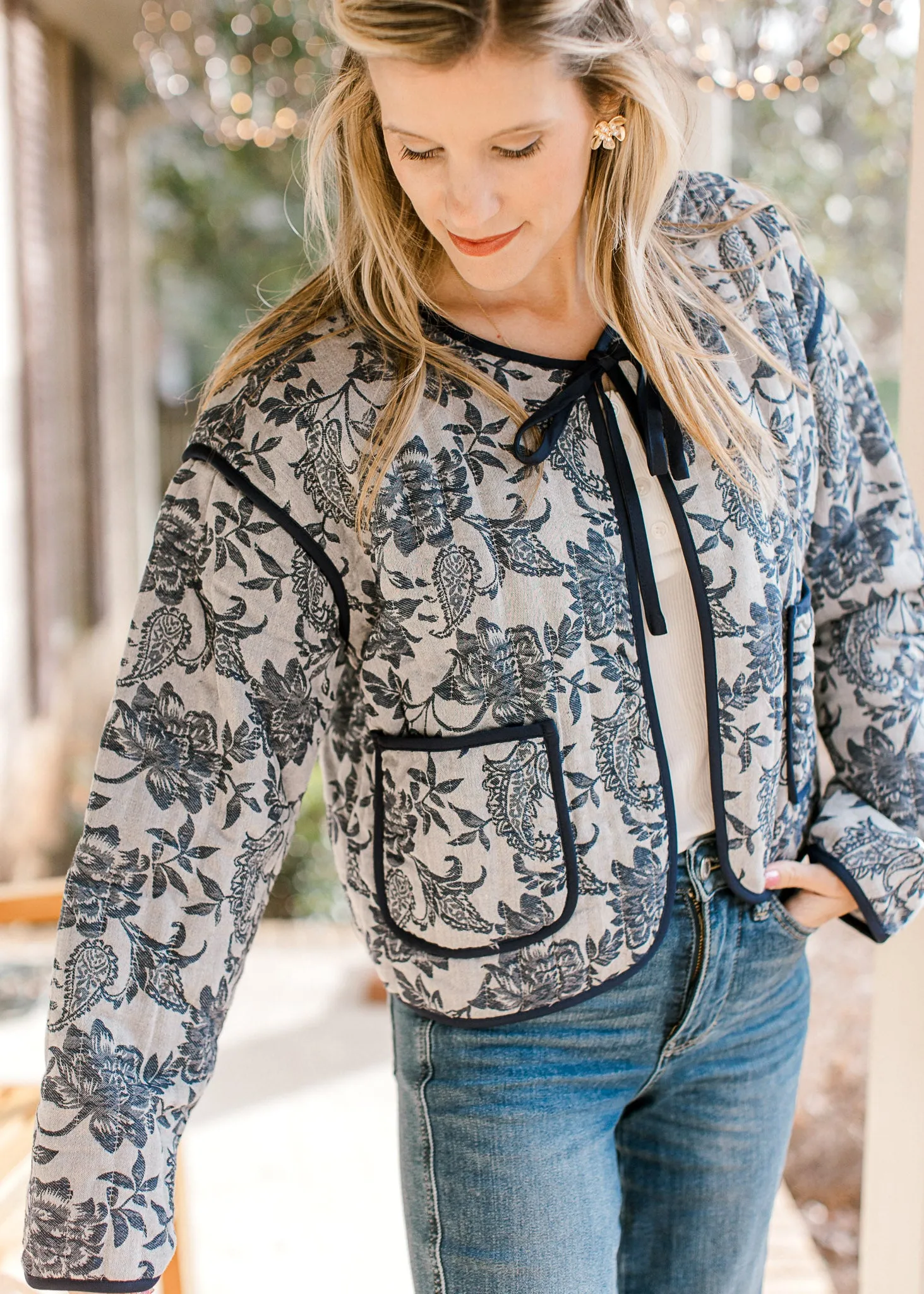 Navy Floral Jacket