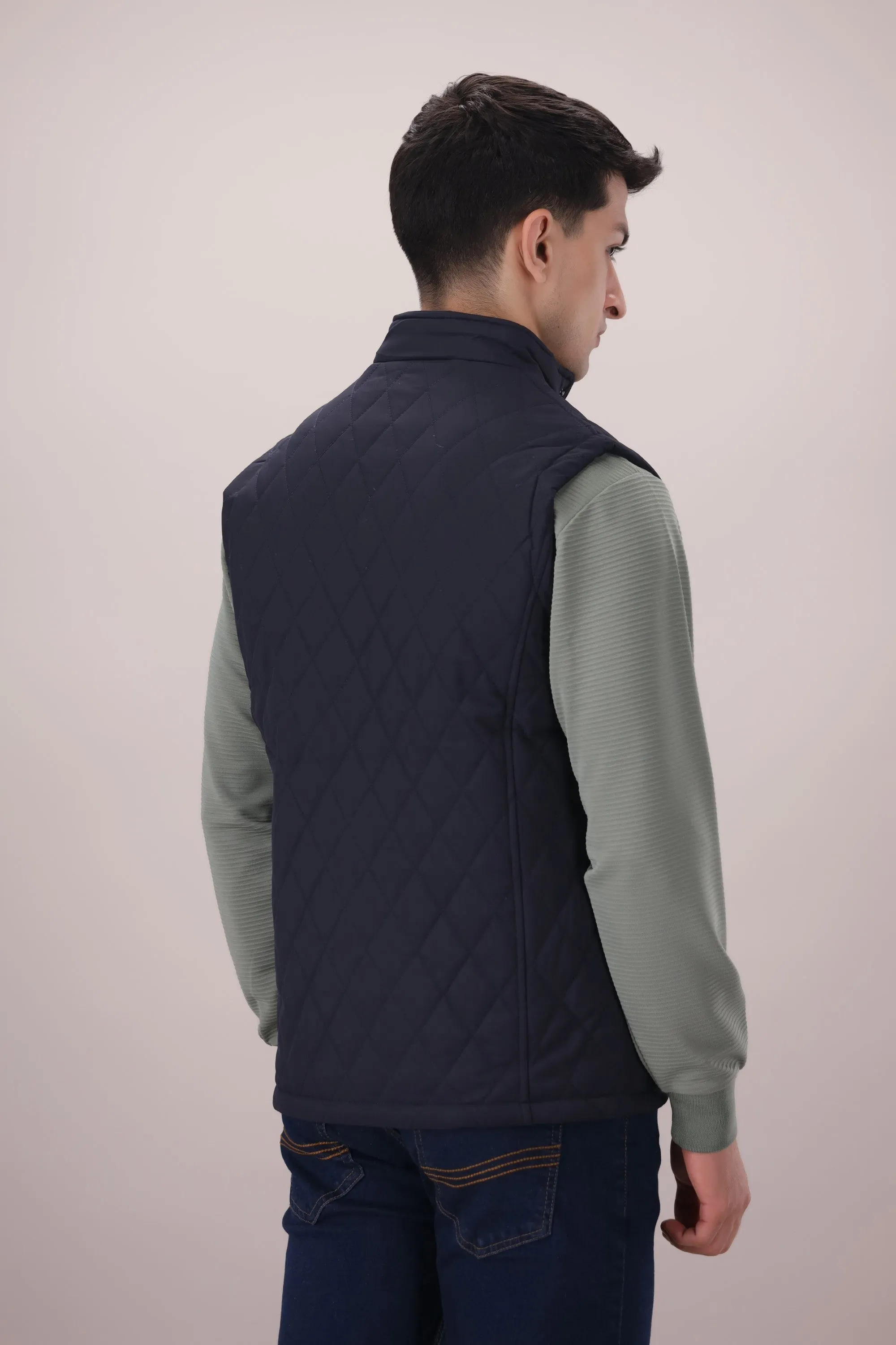 Navy Sleeveless Jacket