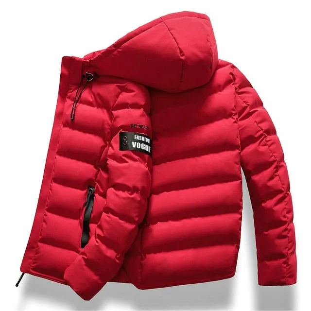 New Fashion Men Winter Jacket Coat Hooded Warm Mens Winter Coat Casual Slim Fit Student Male Overcoat ABZ82