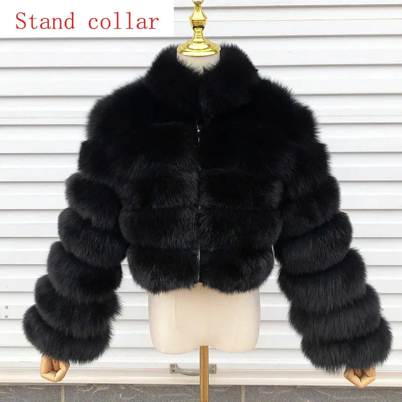 New Style Fur Coat Woman Real Fox Fur Coat Collar Hood Full Length Sleeves Natural Fur Jacket Autumn And Winter Clothing