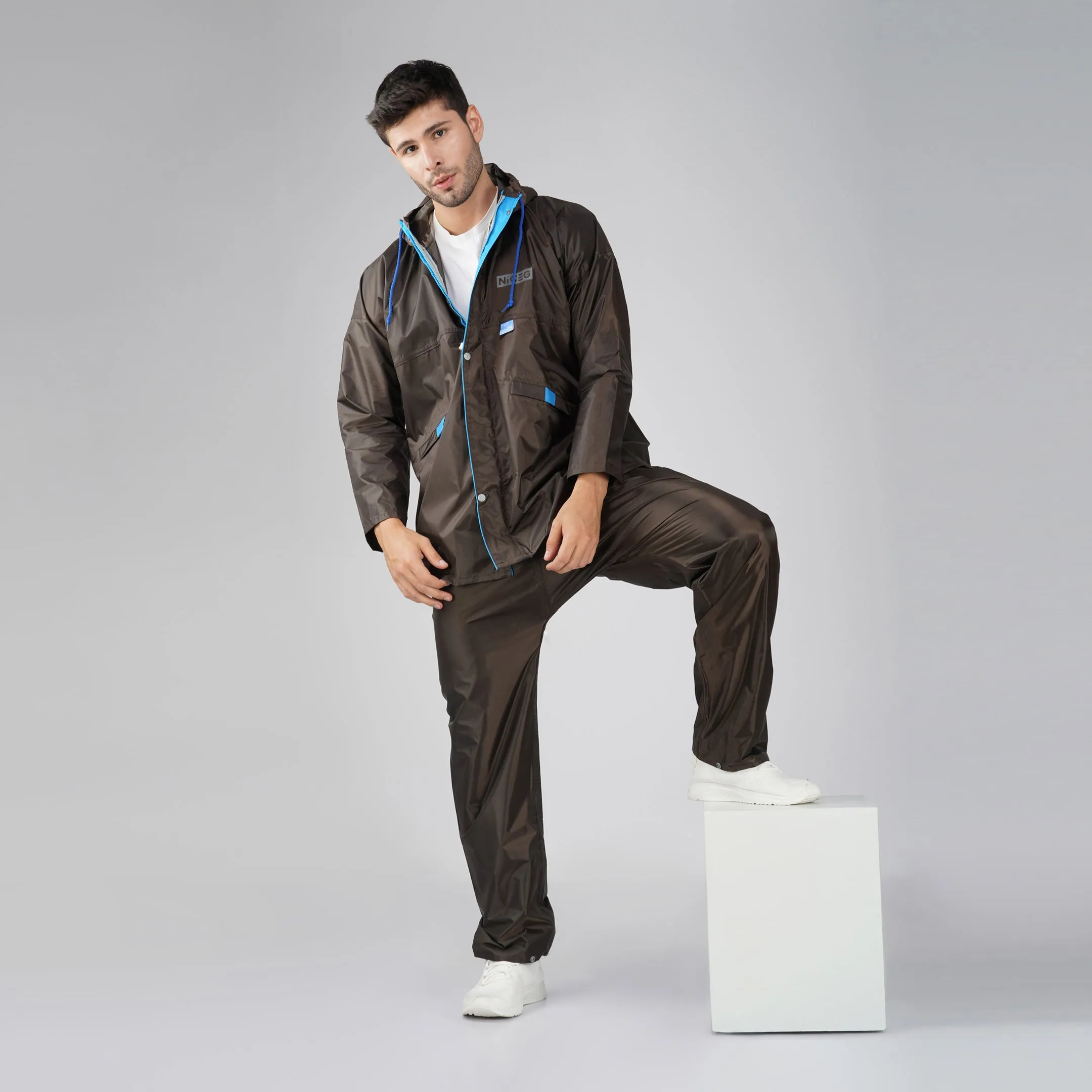 NiceG Men's Waterproof Raincoats: Upgrade Your Rainy Day Gear (Brown)