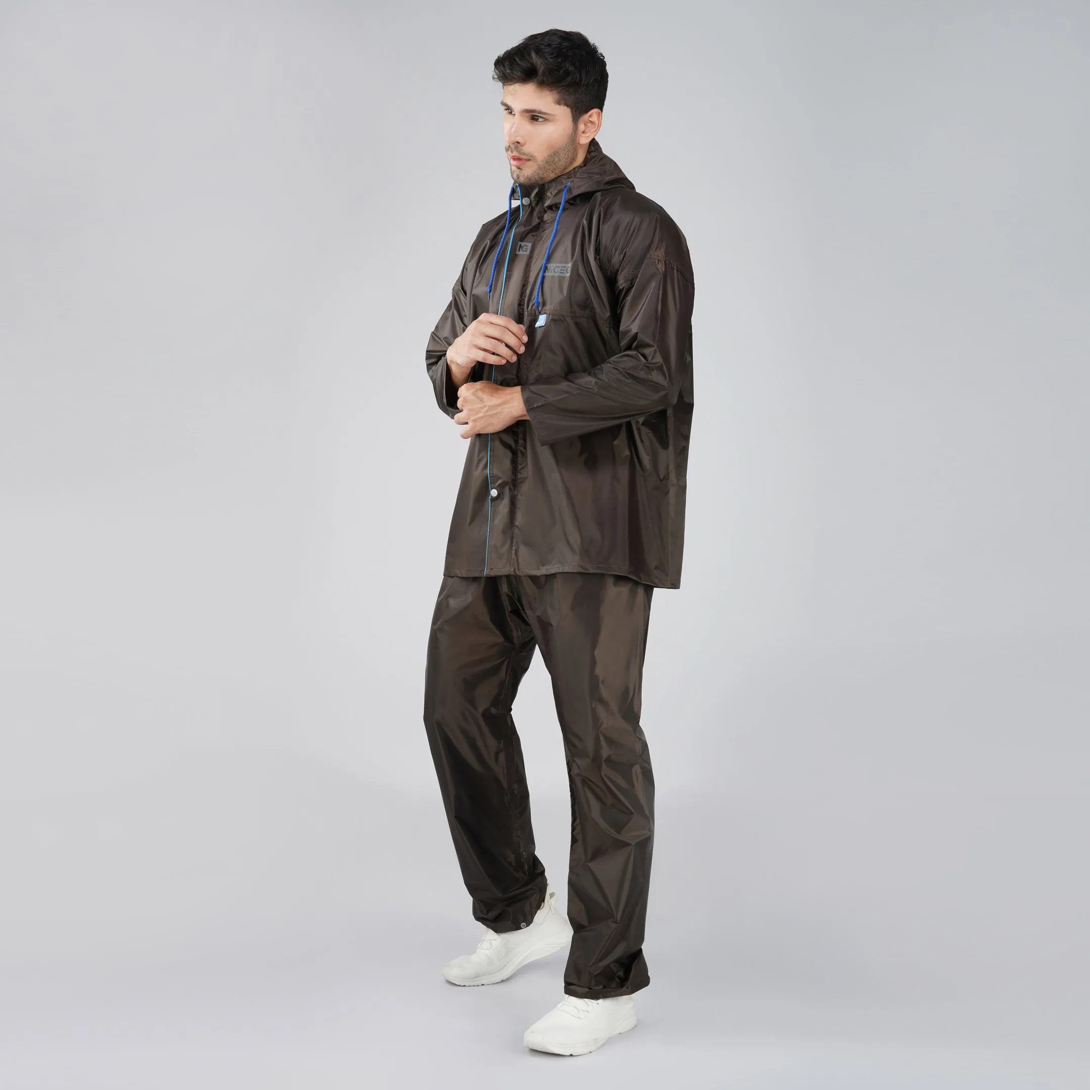 NiceG Men's Waterproof Raincoats: Upgrade Your Rainy Day Gear (Brown)