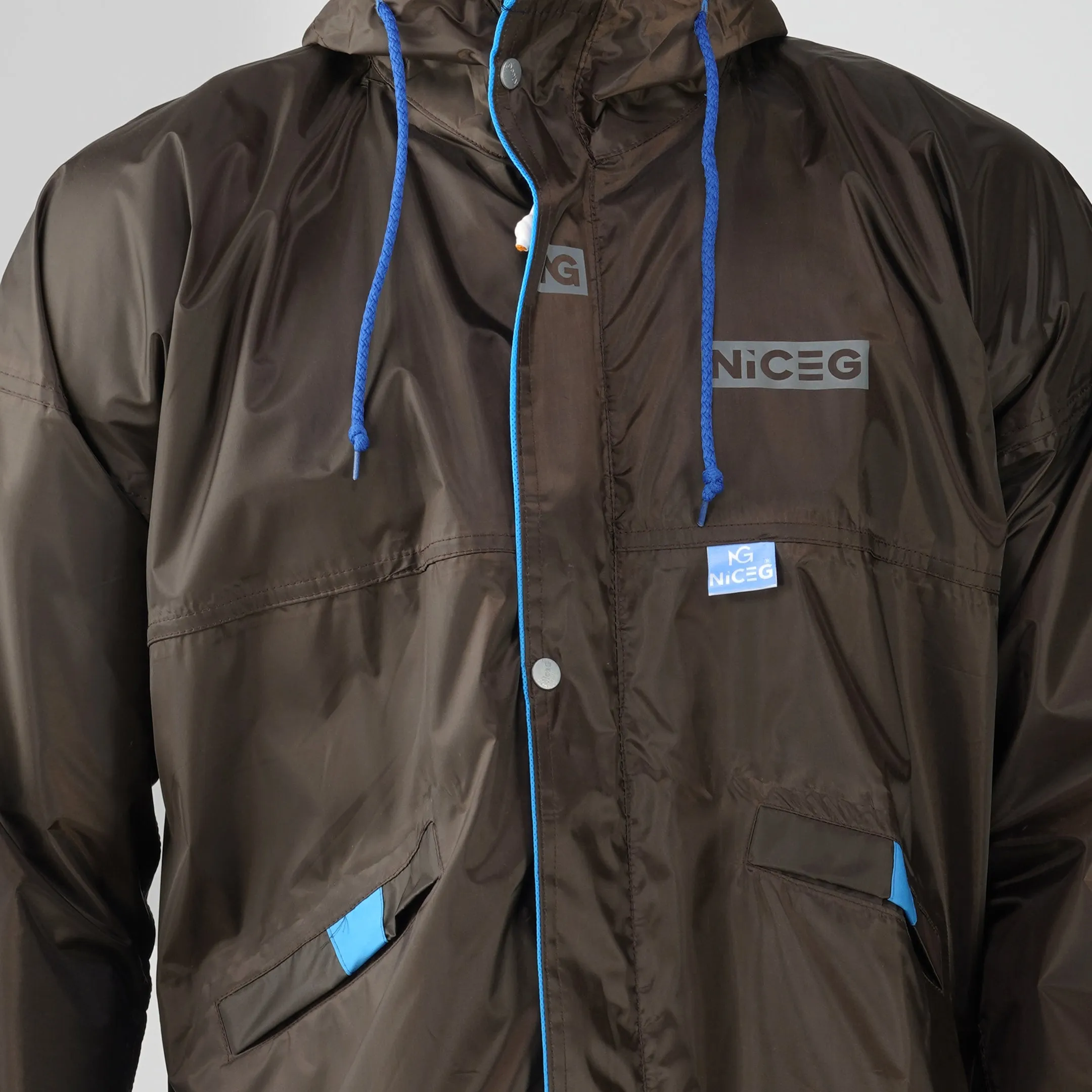 NiceG Men's Waterproof Raincoats: Upgrade Your Rainy Day Gear (Brown)