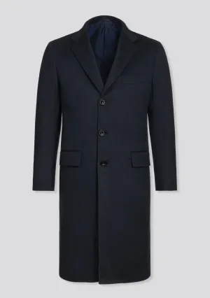 Night Blue Cashmere Winter Overcoat