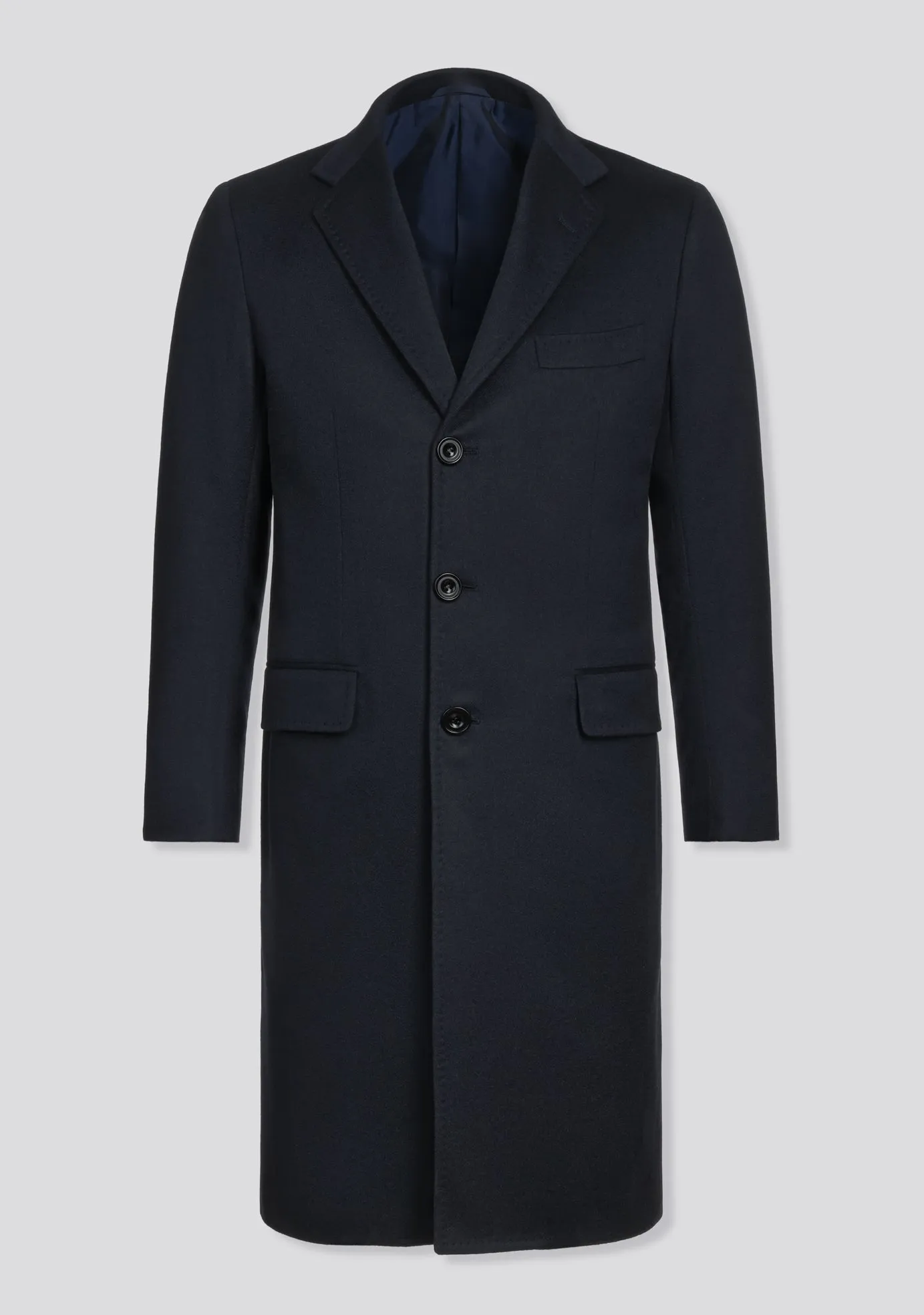 Night Blue Cashmere Winter Overcoat