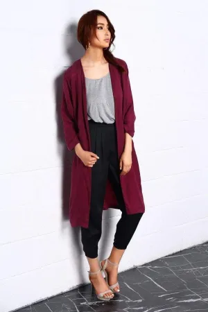 Night Dance Long Coat In Red