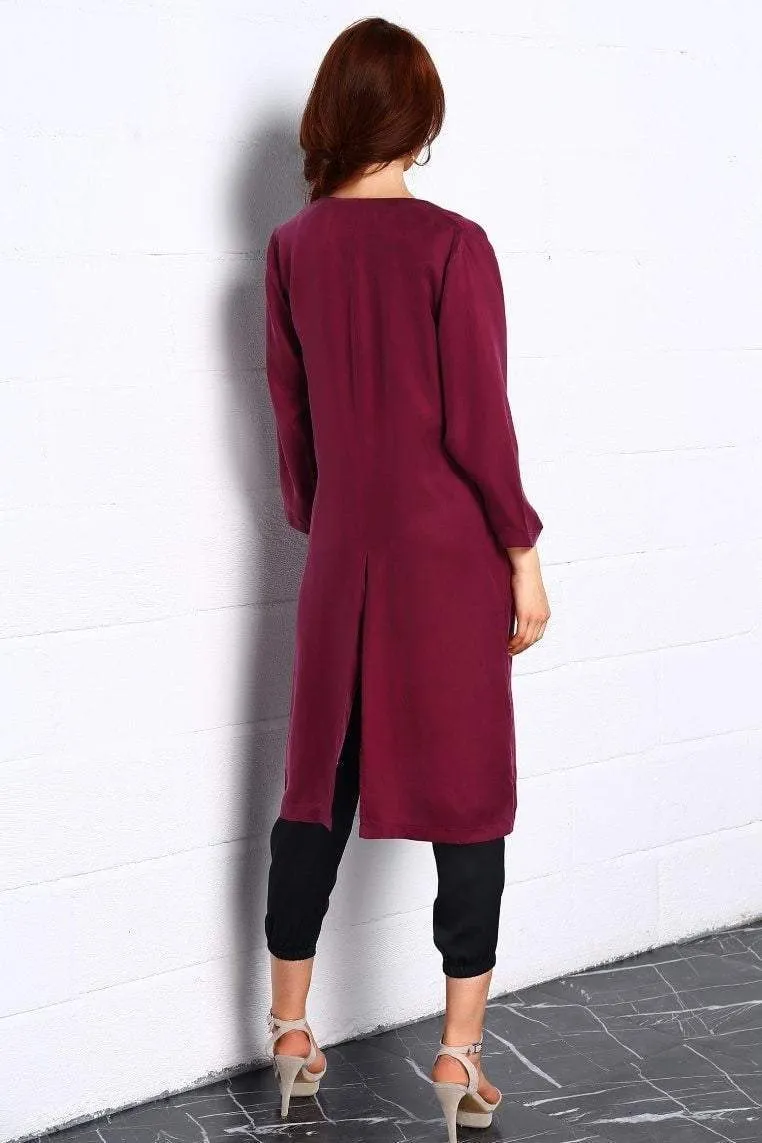 Night Dance Long Coat In Red