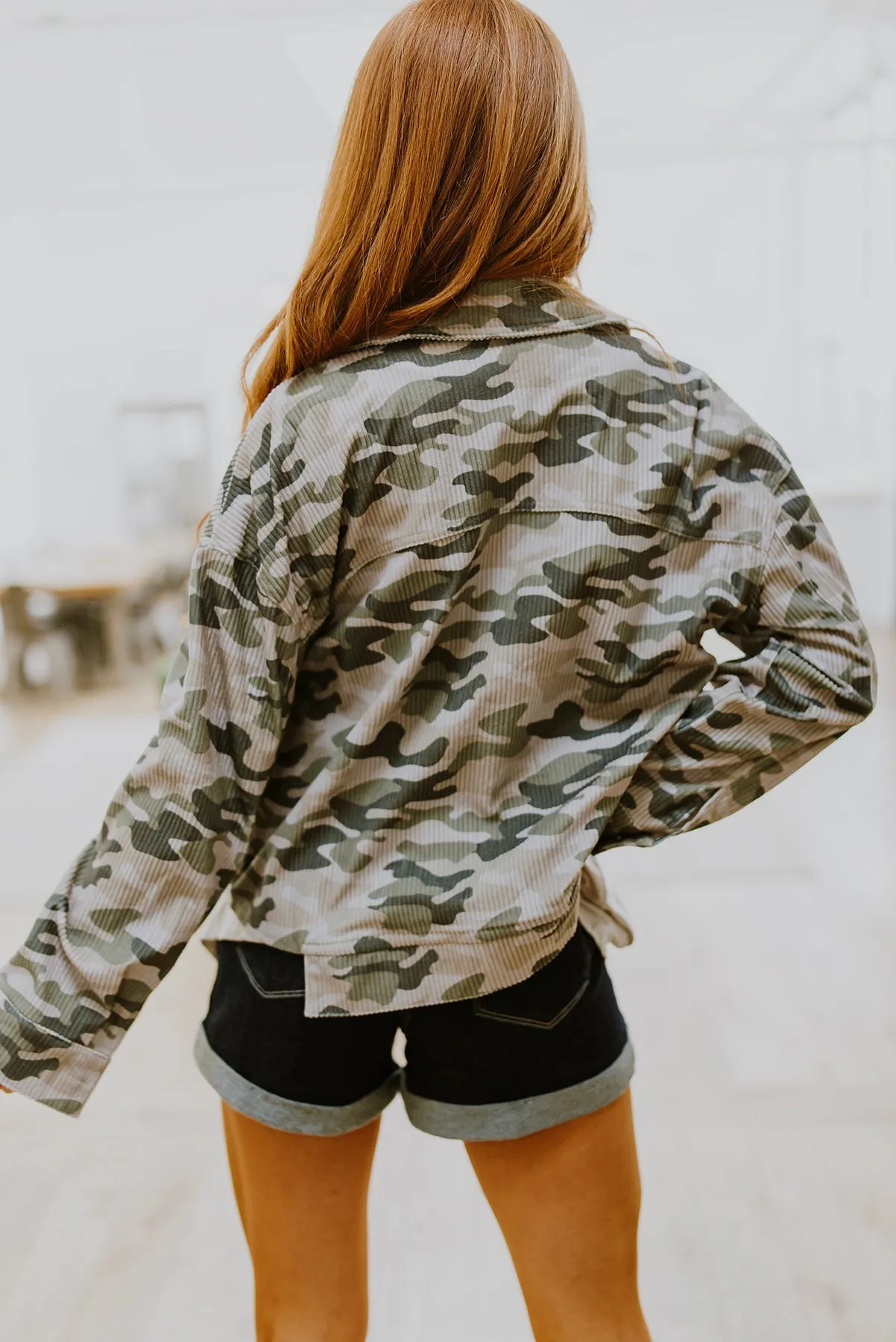 No Limits Camo Print Lightweight Corduroy Jacket