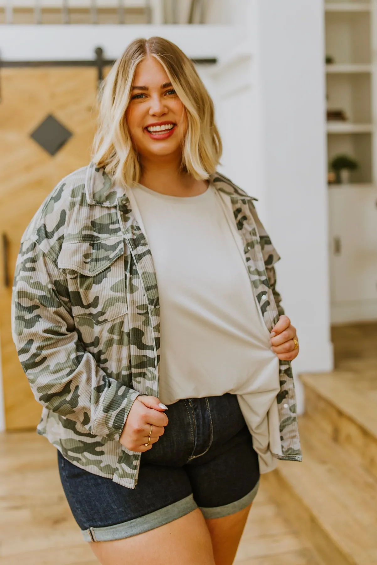 No Limits Camo Print Lightweight Corduroy Jacket