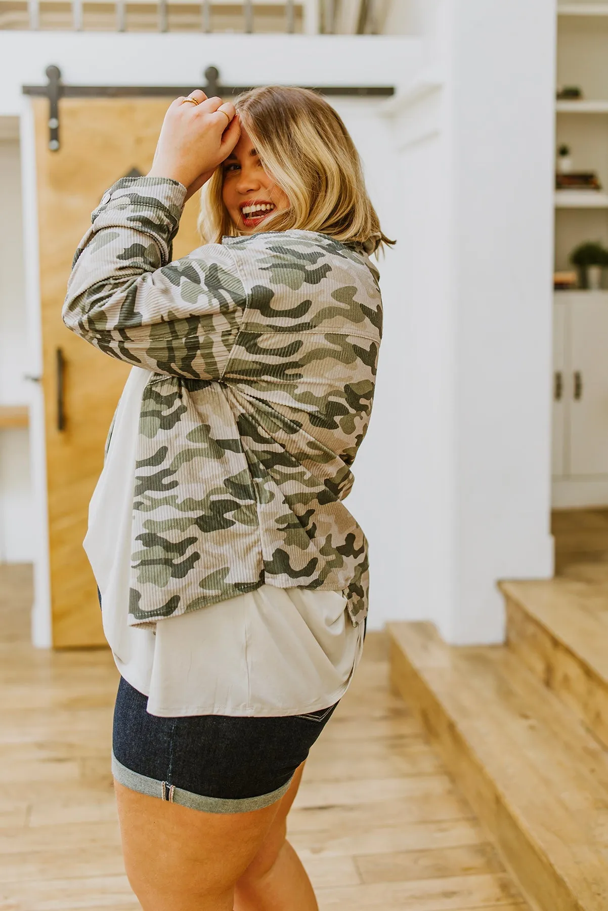 No Limits Camo Print Lightweight Corduroy Jacket