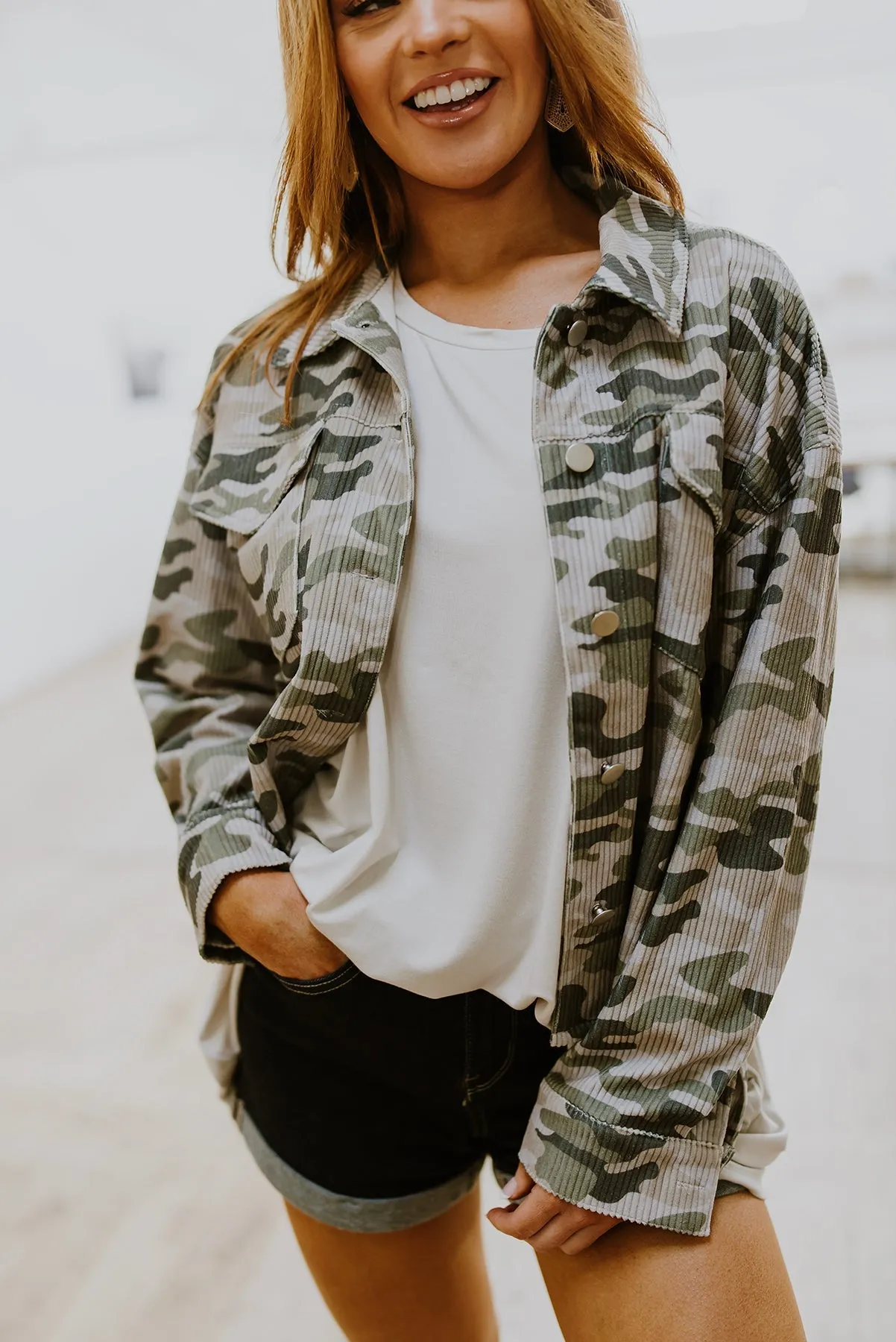 No Limits Camo Print Lightweight Corduroy Jacket