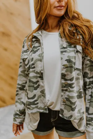 No Limits Camo Print Lightweight Corduroy Jacket