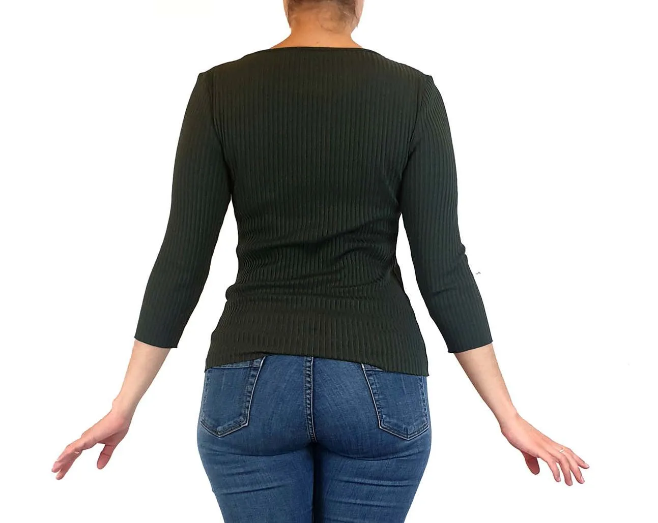 Nobody Denim deep green knit top size S