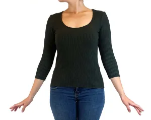 Nobody Denim deep green knit top size S