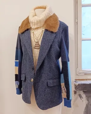 Oi Oi Blazer Blue Tailored Tweed S/M