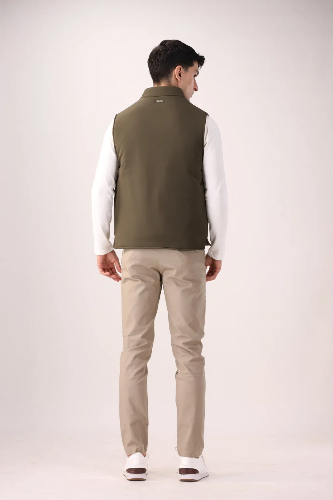 Olive Sleeveless Jacket