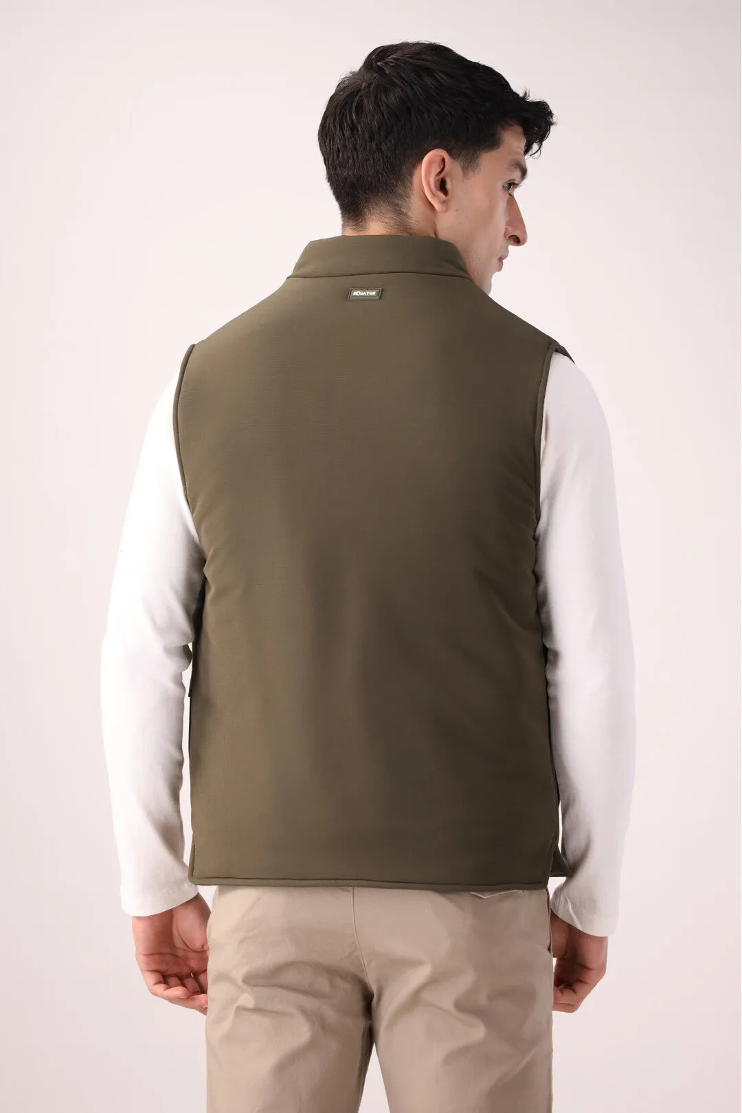 Olive Sleeveless Jacket