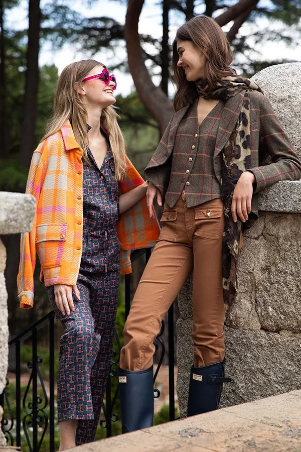OLIVIA PINK ORANGE SHIRT JACKET