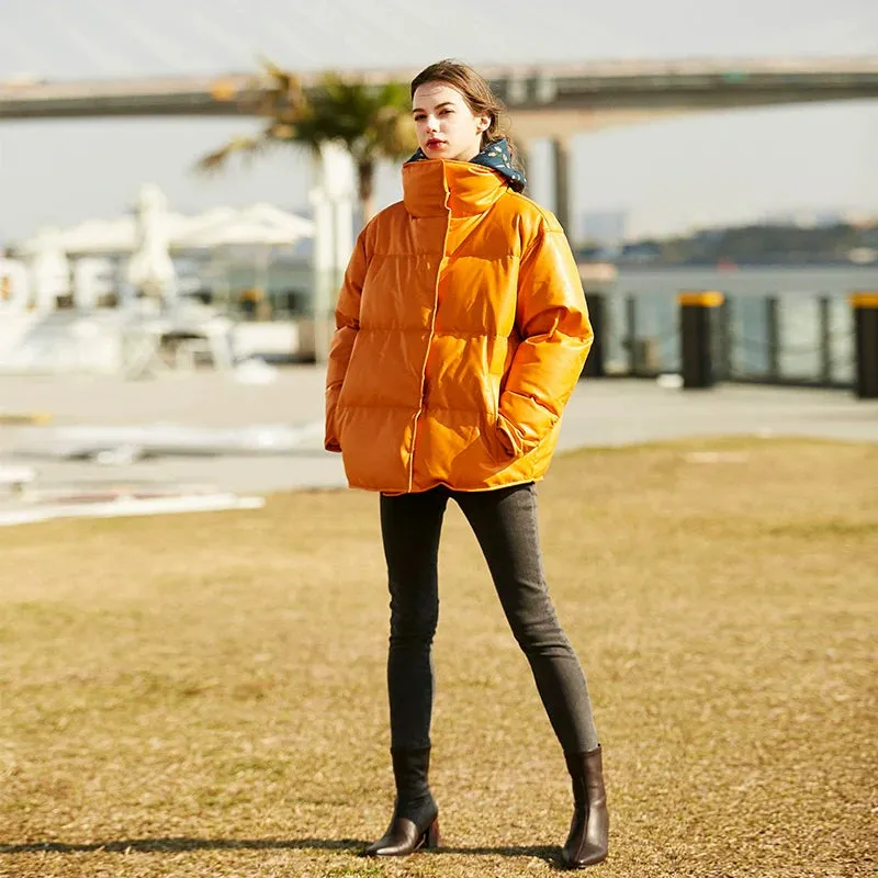 Orange Puffer Jacket