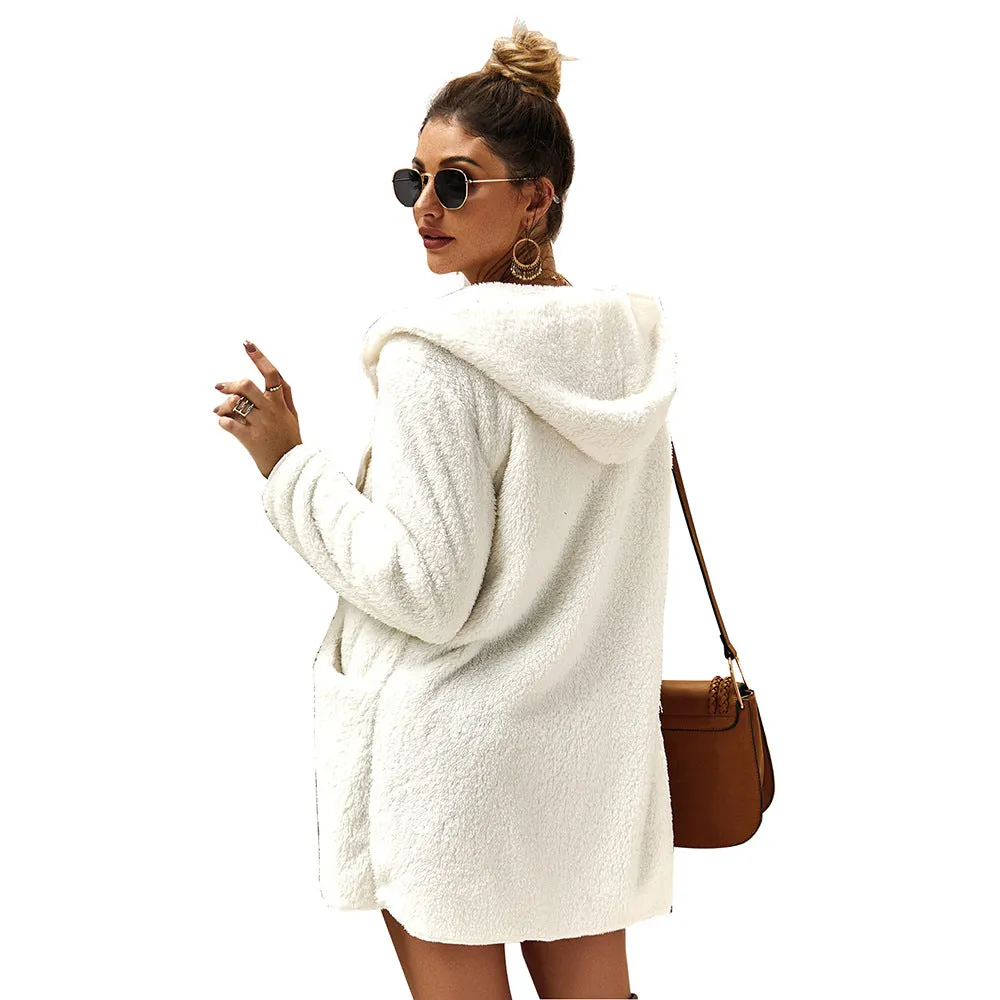 Original Design Women's Autumn and Winter New Fur Hooded Jacket