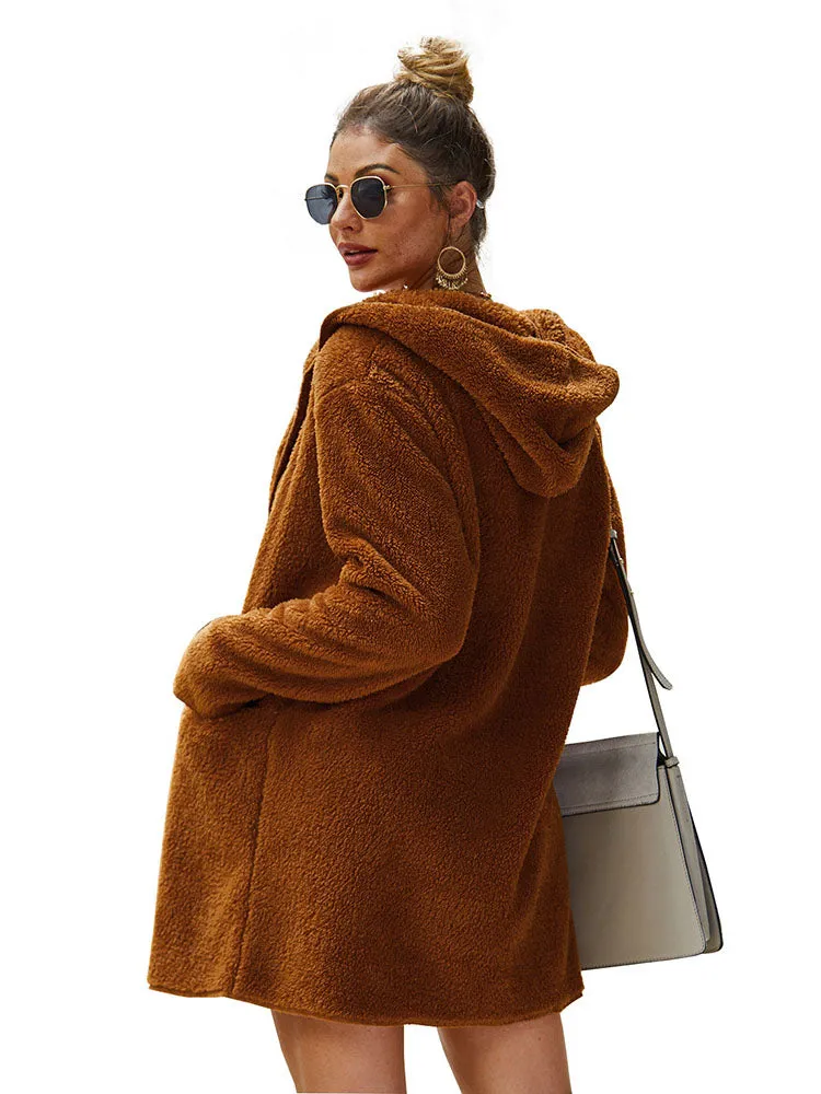 Original Design Women's Autumn and Winter New Fur Hooded Jacket