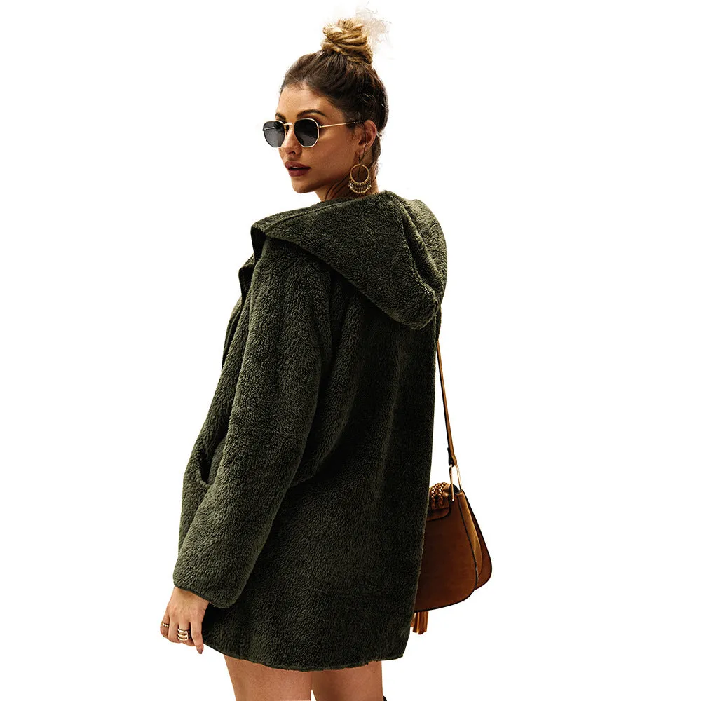 Original Design Women's Autumn and Winter New Fur Hooded Jacket