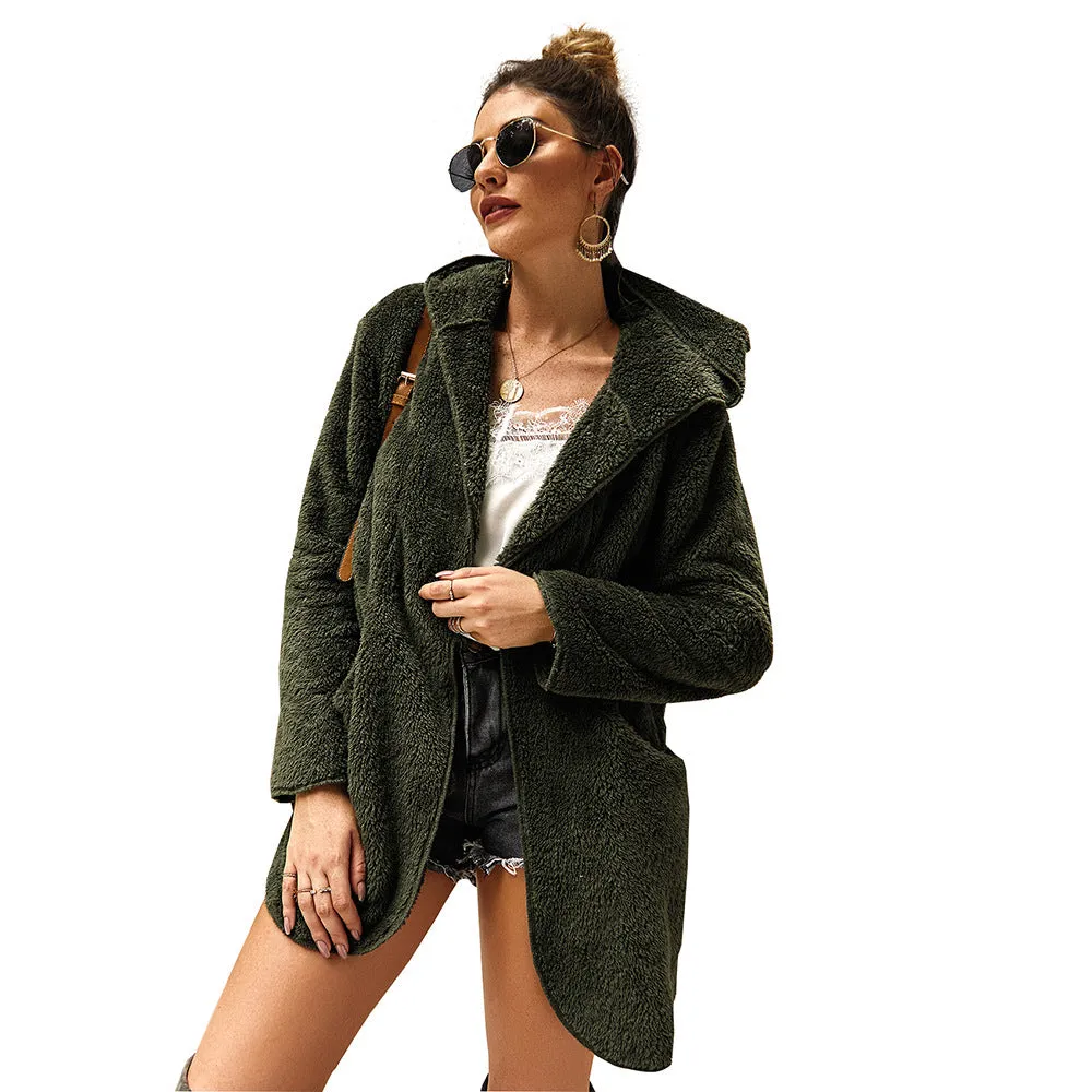 Original Design Women's Autumn and Winter New Fur Hooded Jacket