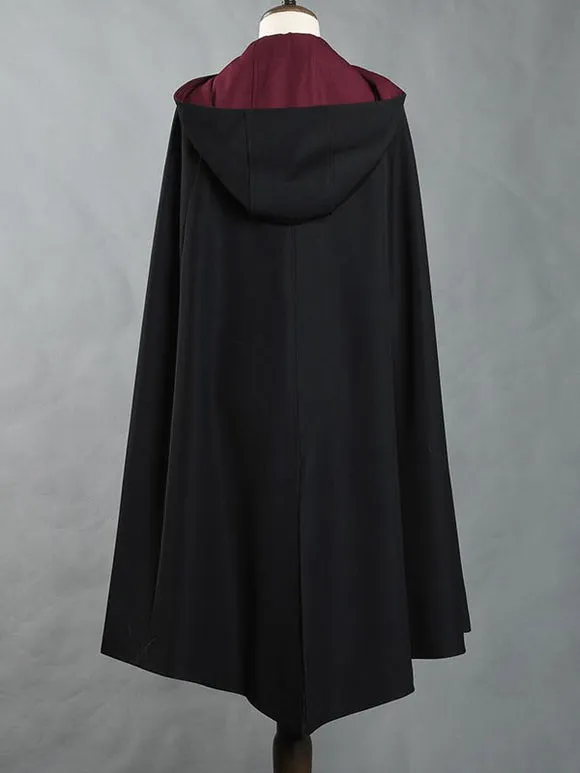 Ouji Steampunk Lolita Poncho Black Polyester Color Block Spring Lolita Outwears