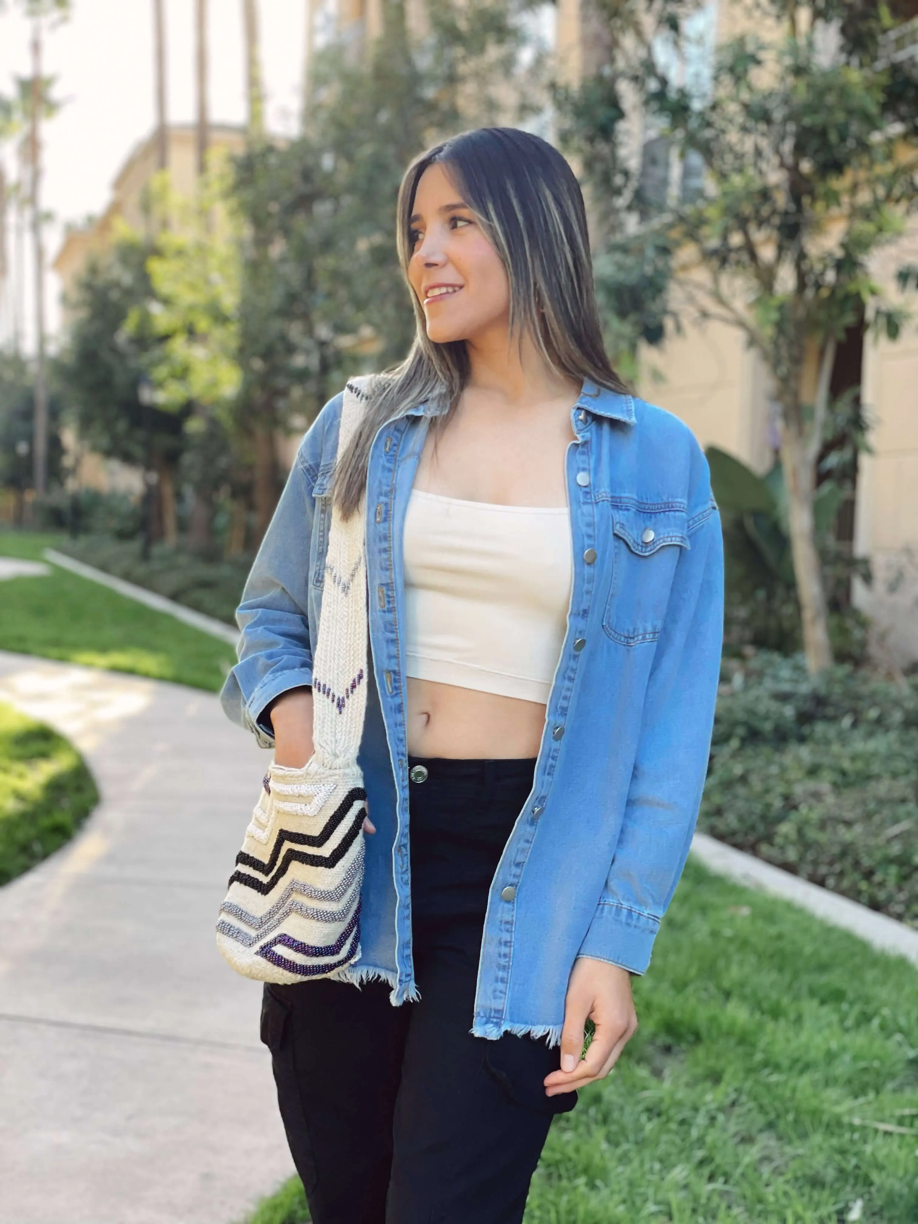 Oversized Denim Jacket Silver Stars