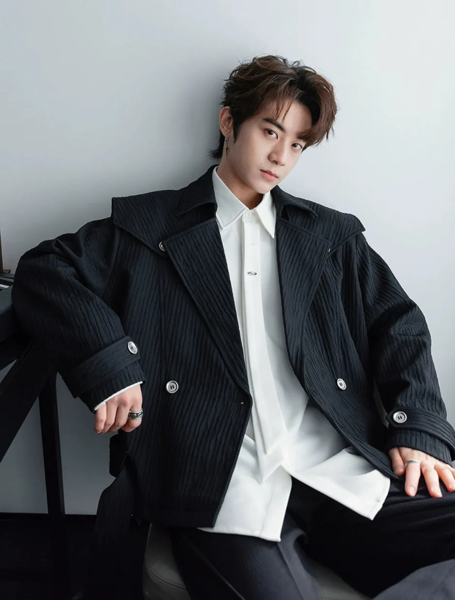 Padded Shoulder Cropped Jacket