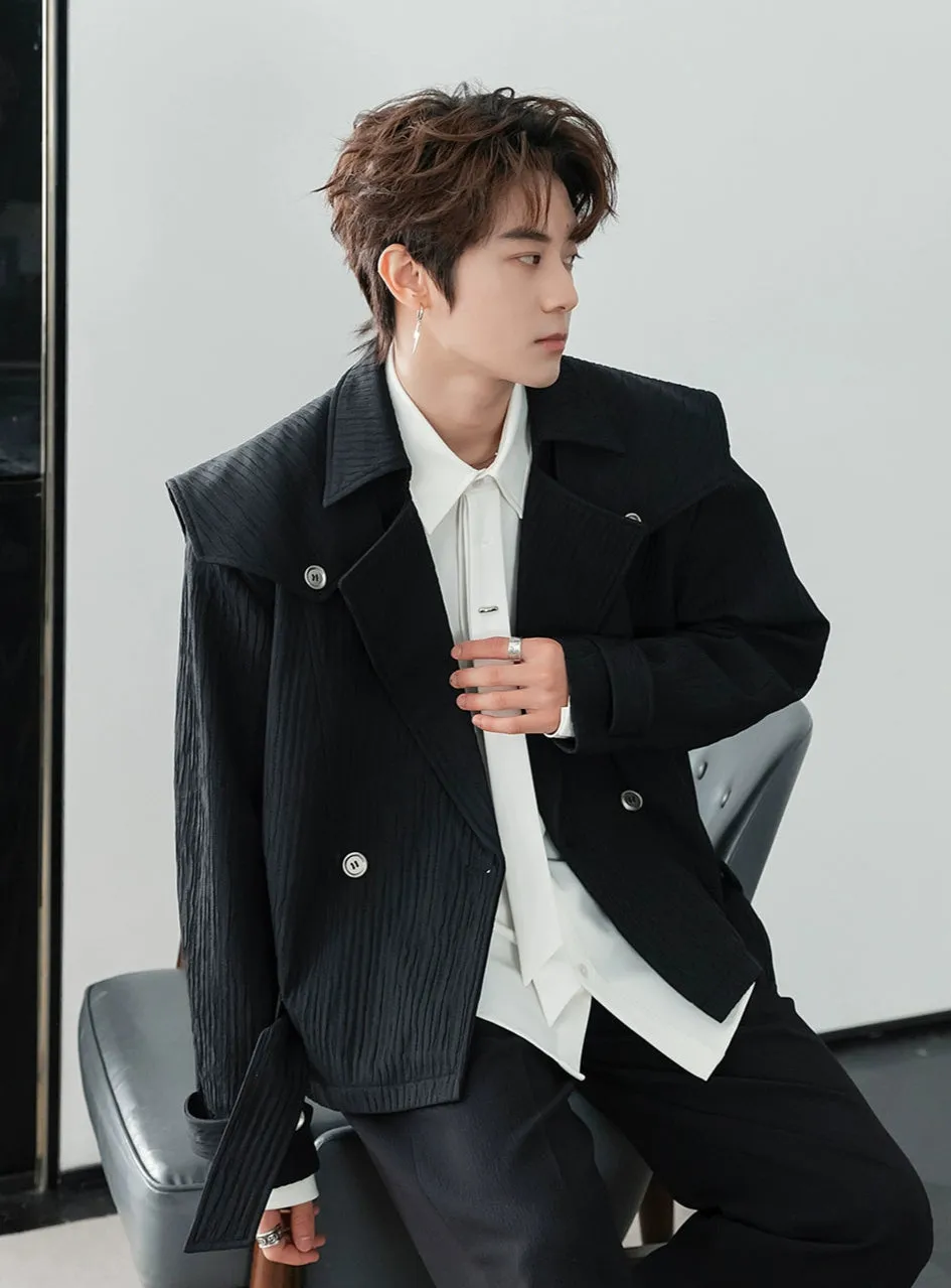 Padded Shoulder Cropped Jacket