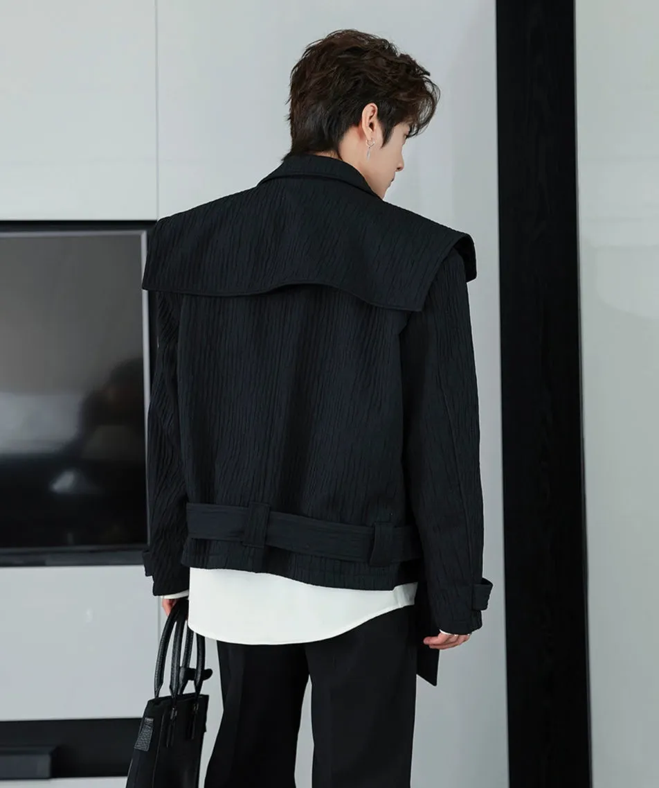 Padded Shoulder Cropped Jacket