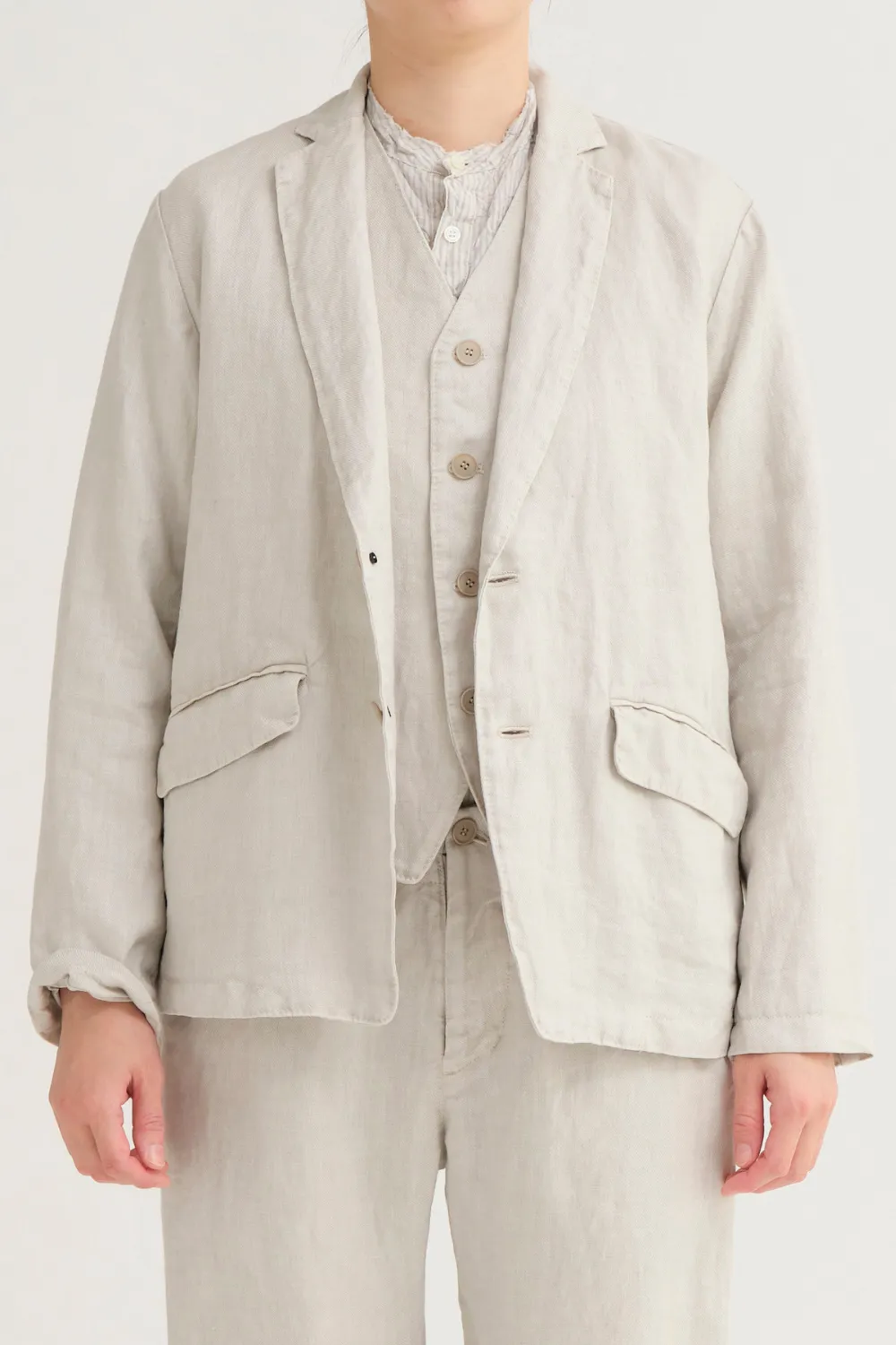 Pas de Calais Linen Twill Tailored Jacket