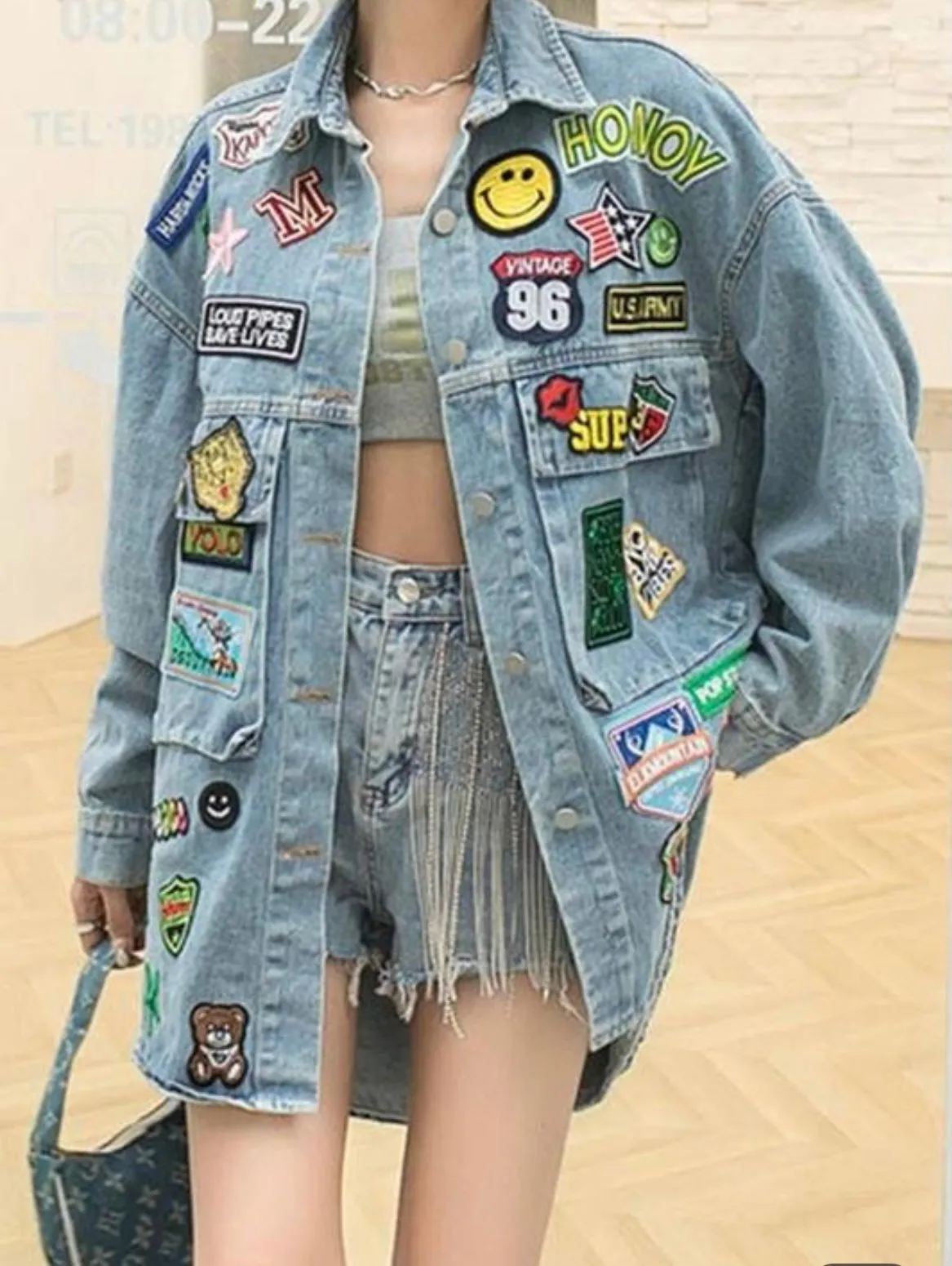 Patches Denim Shirt Jacket