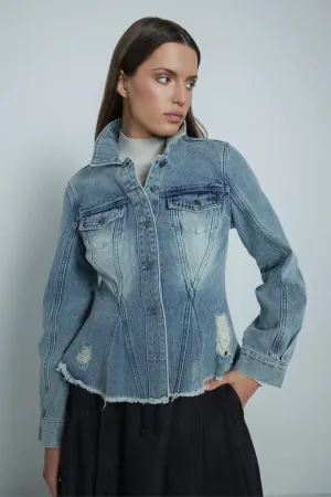 PEPLUM DENIM SHACKET
