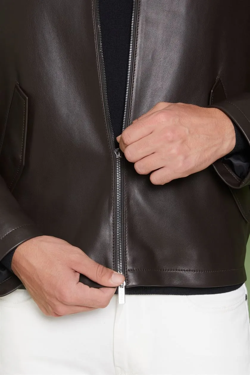 Perona   I   Mens-Outerweareather Jackets- Kwami-Pma-Fv21-621426-Dark Brown  AS7896