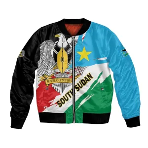 Personalized South Sudan Bomber Jacket East Africa - Grunge Flag Unique LT01