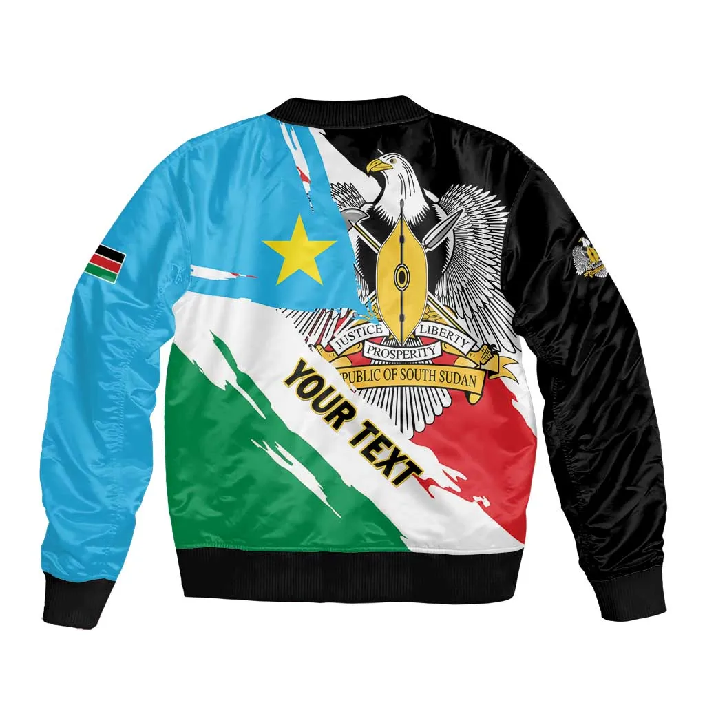 Personalized South Sudan Bomber Jacket East Africa - Grunge Flag Unique LT01