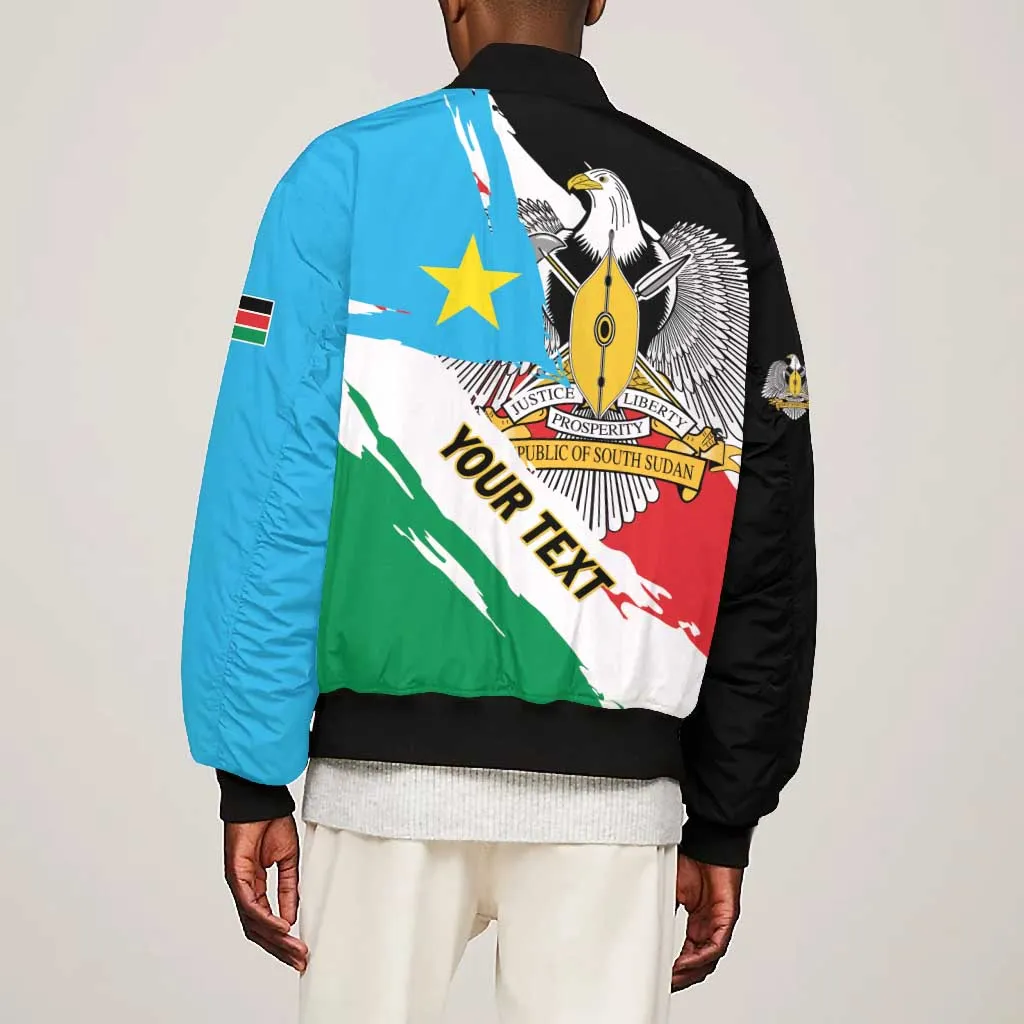 Personalized South Sudan Bomber Jacket East Africa - Grunge Flag Unique LT01