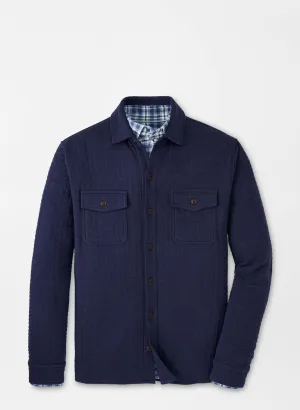 Peter Millar Mens Classic Fit Quad Quilted Knit Jacket - NAVY